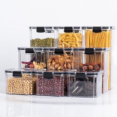 Aoshuang Lot of 9 hermetic conservation boxes with easy -to -lock lids, BPA without cereals, rice, flour, sugar, labels included.. DIAYTAR NIGERIA: Bringing quality products to every Nigerian home at prices everyone can afford.