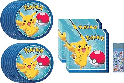 The set of Pokémon birthday party supplies includes 16 dessert cake plates and 16 cake towels (16).. Everything you need is just a click away with DIAYTAR Nigeria — shop now and receive your order in days.