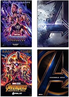 Mural art poster Marvel Avengers - Painting on super -hero printed canvas, Image wall decoration with endgame/infinity war/Mannerville logo logo/4 sets without 8 x 10 inch frame for decoration of boys' boys.. DIAYTAR NIGERIA brings affordable shopping to your fingertips with reliable delivery in less than 8 days.