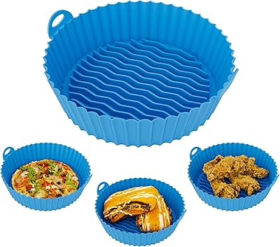 Silicone air frying bowls, silicone air fryer basket, safe oven accessories for food, replacement of parchment paper, reusable silicone lining (7.5 inches, blue).. DIAYTAR NIGERIA brings the marketplace to your home with budget-friendly prices and nationwide delivery.