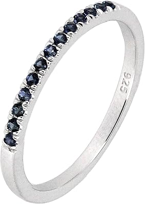 Natural sterling silver ring with emerald blue sapphire or semi-eternized white topaz 2 mm.. Shop from anywhere in Nigeria and receive your DIAYTAR purchases at affordable prices within a week.