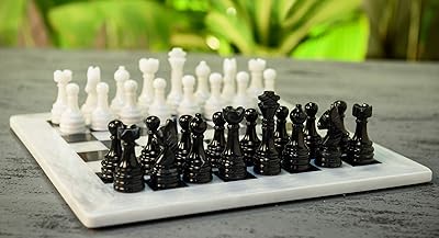 Full radical chess game handmade in black and white marble size 15 inches for children and adults - Classic staunton style interior decoration games - Backgammon game not mobile.. DIAYTAR NIGERIA: Simplifying access to thousands of products with affordable nationwide shipping.