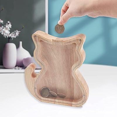 Ordibul wooden piggy bank for cats, wooden piggy bank in the shape of a Children's gift, birthday present, Christmas gift and home decoration... Buy better with DIAYTAR Nigeria — the ultimate e-commerce platform in Nigeria.