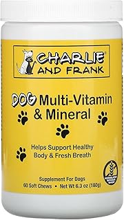 Charlie & Frank, multivitamins and minerals for dogs promoting fresh breath, 60 sweet chewing, 6.3 oz (180 g).. Navigate through thousands of products at pocket-friendly prices with DIAYTAR NIGERIA's easy-to-use platform.