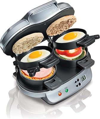 Hamilton Beach double breakfast sandwich machine with timer, money (25490).. Discover the perfect shopping balance at DIAYTAR NIGERIA with competitive prices and prompt delivery.