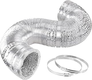 Flexible aluminum air hose not isolated 6 inch and 16 feet with 2 stainless steel clamping for CVC ventilation, 1.8 meters, silver.. Click, pay, receive — DIAYTAR Nigeria makes online shopping seamless.