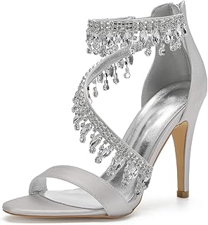 In4 bridal shoes with high heels with ankle flange, crystal design with zipper at the back for women.. DIAYTAR Nigeria: Where affordability meets fast and reliable e-commerce service.