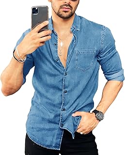 Dank shirt relaxed with long sleeves for men, regular cut, united denim shirt with chest pocket.. Affordable shopping made easy on DIAYTAR Nigeria, with fast delivery from 5 to 8 days.