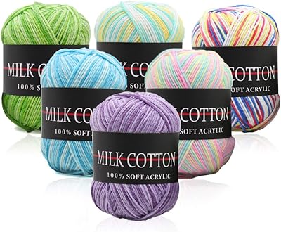 Set of 6 crochet threads of assorted colors, acrylic wire, sweet acrylic wire for knitting and crafts.. Shop confidently with DIAYTAR NIGERIA's vast product range and budget-friendly nationwide shipping.