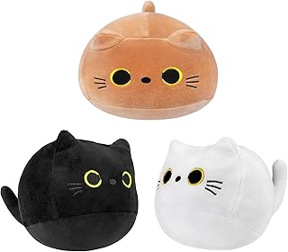 Plush toy black chat white cute brown - soft and bouncing plush animals for children, comfortable plush pillow to relieve stress, 3 -piece sleep decoration.. From fashion trends to home essentials — find it on DIAYTAR Nigeria.