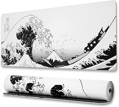 Large Flying Cookbook game mouse mat with sewn edges, Japanese office carpet anime Wave, XL extended mouse mat with non-slip base, anti-flabber and mouse flashy office carpet, 31.5 x 11.8 inches,.. DIAYTAR NIGERIA delivers more than products - we deliver affordable shopping satisfaction nationwide.