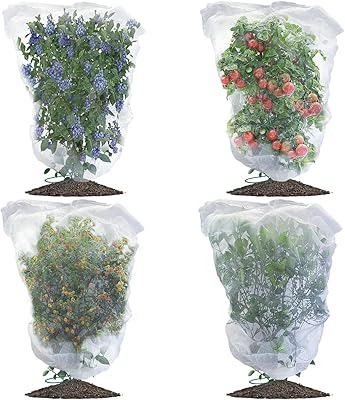 Set of 4 mesh protective covers for cranberry plants, with tightening cord, protective cover for tomatoes, garden, plants, lawn, fruit (4.6 x 5.9 feet).. Discover why thousands choose DIAYTAR NIGERIA for affordable products delivered in less than a week.