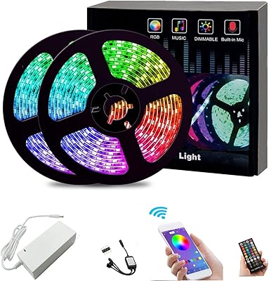 LED LED LED strip with 15 m changing color with Bluetooth controller for TV, bedroom, party, house decoration 51 feet), 2x7.5 m.. Experience convenient online shopping on DIAYTAR Nigeria — wide selection and affordable delivery.