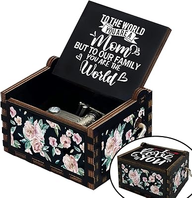 Siosi wooden music box for mom, birthday gifts for mom, Mother's Day gifts, gifts for mom, gifts for mom, gift for mom, wooden music box (black, 4.2 x 2.65 x 1.55 inches).. DIAYTAR NIGERIA: Where every search yields affordable results delivered promptly to your door.