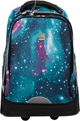 School bag on wheels for laptop with wheels for boys and girls for travel and the gym (Cyan).. Experience the DIAYTAR difference with our vast product selection and delivery within 5-8 days.