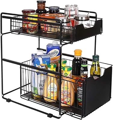 U-Home Organizer of spice counter metal storage drawer 2 levels for cabinet.. Shop with confidence on DIAYTAR Nigeria — quality products and timely delivery.
