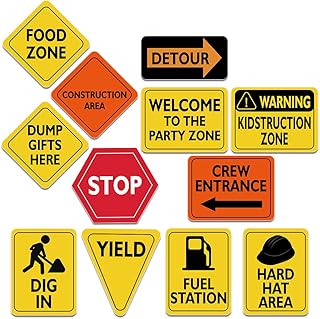 Warnsay festive decorations Construction Zone - 12 pieces cuts for 8 inch signaling panels for birthday party and boys' construction theme.. Shop with purpose at DIAYTAR NIGERIA, where your money goes further and delivery is always prompt.