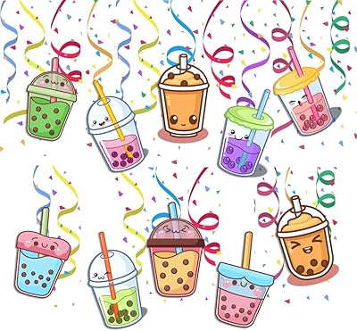 Boba Boba Boba birthday party decorations | Bubble Tea Pour Children's party supplies | Boba strings and milk tea hanging from the ceiling.. Transform your shopping experience with DIAYTAR NIGERIA's vast product selection delivered at unbeatable prices.