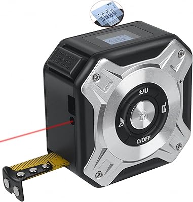 Digital laser ribbon meter, 2 -in -1 rechargeable rechargeable laser measurement tool from 135 feet and 16 -foot measurement with backlit LCD screen and mobile hook - Pythagoras mode, surface, volume, M/in/Ft unit, digital rangefinder.. Make shopping fun and stress-free with DIAYTAR Nigeria.