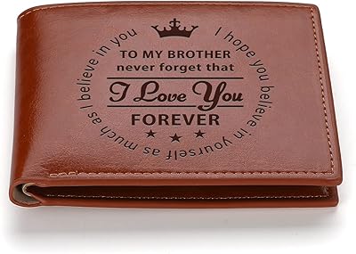 THTC CSQ Leather portfolio for men with engraved pattern "to my brother".. DIAYTAR NIGERIA: Your partner in affordable shopping with nationwide delivery in just 5-8 days.