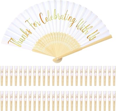 50pcs favors of maid of honor of wedding fan folding in silk with thanks celebrate us celebrate.. DIAYTAR NIGERIA connects your desires with reality through our affordable e-commerce platform and quick delivery.
