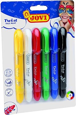 Jovi face paint pencils, 6 pieces in a blister box, matching colors.. DIAYTAR NIGERIA: Your partner in affordable online shopping with reliable 5-8 day shipping nationwide.