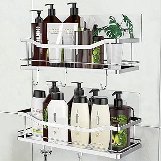 Stainless steel wall storage support with 5 hooks, without drilling, for bathroom, toilet and kitchen - 2 package.. Shop the future with DIAYTAR NIGERIA - thousands of products, unbeatable prices, delivery within a week.