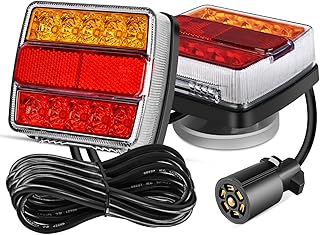 Nilight LED magnetic towing lighting kit for trailer, 24-foot cable with 7-pin socket, amber flashing, license plate lighting on 12 V motorhome trucks, sea boats trailers, 2 years warranty (5-wire system).. Elevate your shopping experience with DIAYTAR NIGERIA's vast catalog and budget-friendly options.