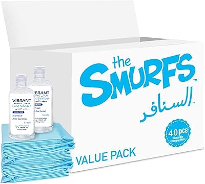 Smurfs disposable changing mattress mattress (40 pieces/100 ml of disinfectant, pack of 2, VG-SB-DCM40-100mlx2.. DIAYTAR NIGERIA: Your trusted marketplace that combines variety, affordability and reliable shipping.