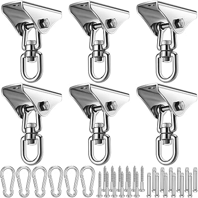 Therwen 6 Packages Suspension Kit for hammock 2000 LB Balançoire HaMac Handspeckers Stainless steel Rotary swing equipment 360 degrees for playground Porch Sports room yoga chair outdoor ceiling seat.. DIAYTAR NIGERIA: Where every shopping need is met with affordable prices and timely delivery.