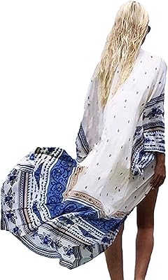 Ho Mall Bohemia Beach Dress For Women in Floral Mousse Mousseline - Bohemian summer cardigan - Kimono blouse.. Experience satisfaction guaranteed with DIAYTAR NIGERIA's comprehensive platform and quick delivery.