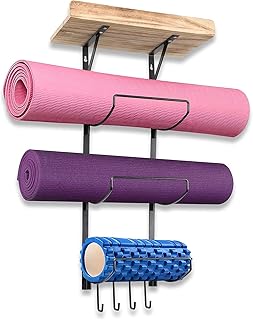 Wall support for yoga carpet, foam rolling holder with hooks, yoga carpet support, foam rolls, storage, gymnastics accessories at home.. Shop everything from A to Z on DIAYTAR Nigeria — delivered nationwide.