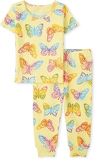 Two -piece cotton pajamas for baby girl with short sleeve top and pants suitable for little girls.. Shop with purpose at DIAYTAR NIGERIA, where your money goes further and delivery is always prompt.
