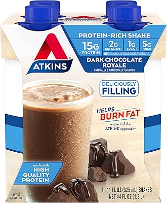 Shake Royale with dark chocolate atkins 4/11 fl oz (325 ml) liquid.. Shop smarter with DIAYTAR NIGERIA's diverse marketplace and budget-friendly nationwide delivery.