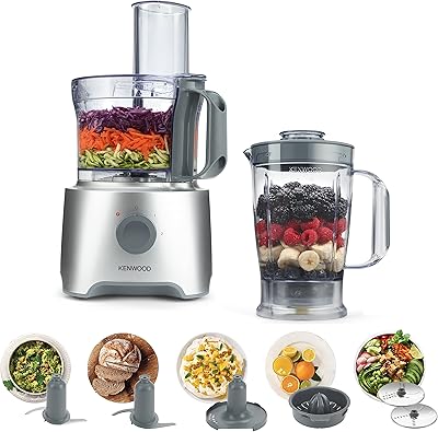 Kenwood 800 W multifunction robot with 2 stainless steel discs, mixer whisk, dough machine and fdp304si - silver.. Find quality and variety without breaking the bank — only on DIAYTAR Nigeria.