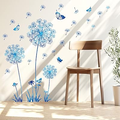 Blue Sabzon Dandelion Flower Flying Flying Butterflies Walls Wall Decoration For Bedroom Living Room Sofa TV.. Shop smart, shop DIAYTAR - Nigeria's most affordable e-commerce platform with nationwide delivery.