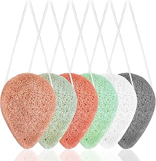 6 packets of natural konjac sponges for the face, 6 colors of konjac