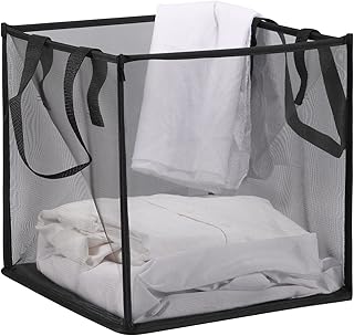 Foldable linen basket 36 l with handles, square laundry basket for dirty clothes for bedroom, laundry room, travel storage, monocouche - black.. DIAYTAR NIGERIA: Making quality accessible to all Nigerians with affordable prices and quick delivery.