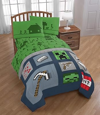 Minecraft children's bed set, 3 rooms (green set).. Great products, lower prices, fast delivery — DIAYTAR Nigeria has it all.