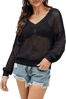 Ample knitted blouse for woman with hollowed -out V -neck and sleeves.. DIAYTAR Nigeria — the online store where variety meets value.