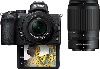 Nikon Z50 with double lens 16-50 mm and 50-250 mm, camera without mirror, black.. DIAYTAR NIGERIA: Connecting Nigerians with affordable products delivered promptly nationwide.