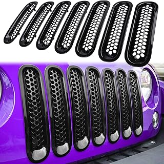 I-COWBOY front grid 7-piece with CALAND protection clip for Jeep WRANGLER JK and JKU Unlimited Sport Freedom Rubicon Sahara 2007-2017 (Brillant Black).. From Lagos to Kano, DIAYTAR Nigeria delivers across Nigeria in days.