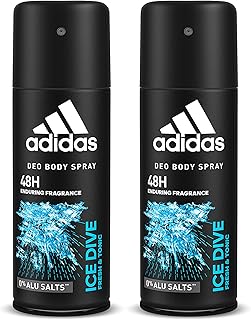 Deodorant in Adidas Ice Dive spray, 150 ml for men, pack of 2.. Experience budget-friendly shopping at DIAYTAR NIGERIA, Nigeria's premier online marketplace with quick delivery.