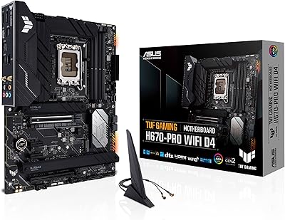 Motherboard Asus Tuf H670-Pro Wifi D4 LGA 1700 (Intel 12th generation) ATX (PCIe 5.0, DDR4, 14+1 DDR4, 4xm.2, WiFi 6, LAN 2.5 GB, USB) 3.2 Gen 1 Type C, USB 3.2 Gen 2 × 2 Type C).. Experience the DIAYTAR difference with our vast product selection and delivery within 5-8 days.