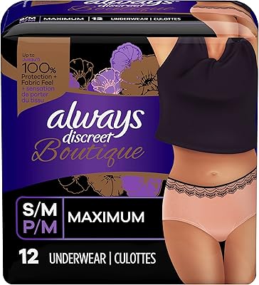 Women's underwear for incontinence and postpartum always discreet store, high waist, s/m, pink, super absorbents, disposable, 12 pieces.. DIAYTAR NIGERIA: Where countless products meet affordable prices and reliable nationwide shipping.