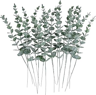 24 pieces of decorative eucalyptus stems, artificial eucalyptus leaves, false greenery branches for wedding table center, floral arrangement, farm decoration (48 rooms).. Experience budget-friendly shopping at DIAYTAR NIGERIA, Nigeria's premier online marketplace with quick delivery.
