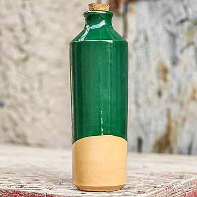 Ceramic water bottle with 560ml cork cap, healthy clay with unique varnish, house, office, sport, travel, handmade bottle, natural water filtering.. From essentials to electronics, DIAYTAR Nigeria ships your order in no time.