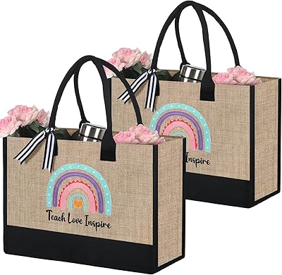 Sanoota jute tote bag for women with rainbow pattern, suitable as a end-of-studies gift, summer beach bag in two rooms.. Nigeria's e-commerce leader delivers unmatched variety and value to your doorstep in just 5-8 days.