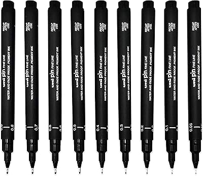 Pen drawing uni Pen fine liner - Full set 9 shades - Black ink.. Unlock endless possibilities with DIAYTAR NIGERIA's affordable marketplace and reliable delivery service.