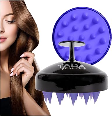 Tada beauty scalp masseur Shampoo brush for hair shower with long hair cleaning scalp puppector The head masseur for hair growth for women, men and children (black and purple).. DIAYTAR NIGERIA: Where every purchase is affordable and delivery is always within a week.